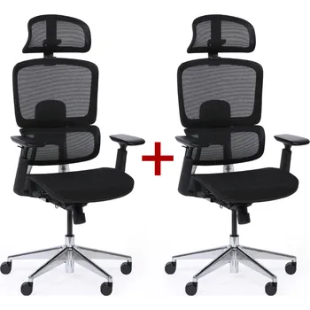 Kancelářská židle WILMOT 1+1 ZDARMA, černý rám, černá