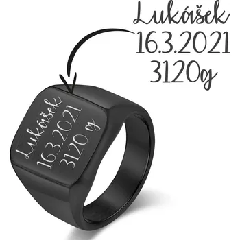 Prsten Šperky4U Personalizovaný ocelový prsten - velikost 59 - OPR305K-59