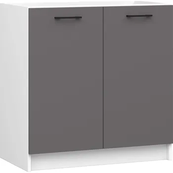 Kuchyňská skříňka Kuchyňská skříňka pod dřez OLIVIE 80x82 cm matná bílá/matná grafitově šedá