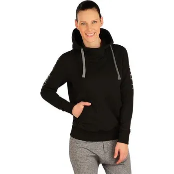 Jezdecká mikina Dámská mikina Litex, s klokankou, černá s logem - vel. S