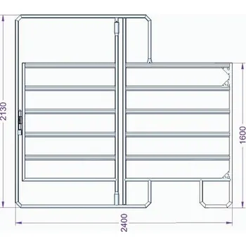 Panel ohradní TEXAS s dveřmi pozink, 6 příček, výška 1,6 m, 2 řetízky, délka 2,4 m