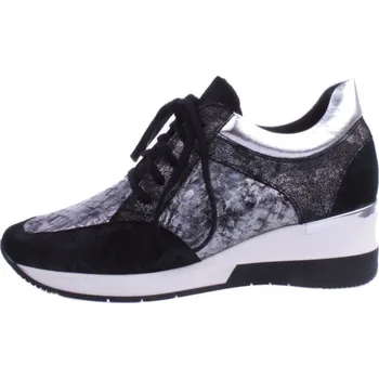 Dámské polobotky OBUV JANA ČR Boty JANA 3188/MER černo/stříbrné dámské kožené Velikost: 36