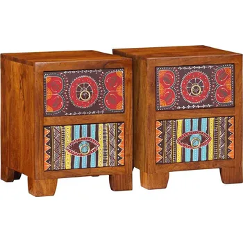 Noční stolek vidaXL Noční stolky 2 ks 35x35x45 cm masivní akáciové dřevo [4016493]