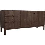 Tmavě hnědá nízká komoda v dekoru dubu 160x73 cm Arun – Unique Furniture ID_1686834