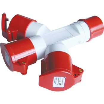 Elektrická zásuvka Tracon TICS-1024 Průmyslový rozbočovač 16A, IN 1x3P+E 6h, OUT 3x3P+E 6h, IP44 (Tracon TICS-1024)