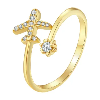 Náušnice For Silver Pozlacený prsten Letadlo - stříbro 925