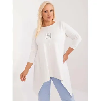 Dámská tunika Dámská halenka plus size s 3/4 rukávy ecru