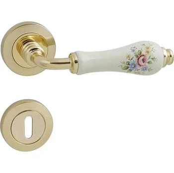 Dveřní kování MP KOVÁNÍ LI - DALIA 766 - R Provedení: BEZ SP. ROZET, Povrch: OLV - mosaz leštěná lesklá