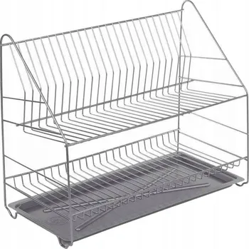 Organizace kuchyně Metpol - odkapávač na nádobí 2patrový šedý 50 cm