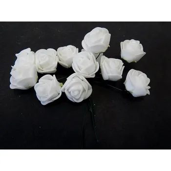 umělá květina Pěnová dekorace - růže, BÍLÁ,12 svazků x 12 růží (144 růží)