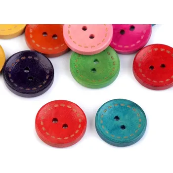 Knoflík Dřevěný dekorační knoflík 25 kusů