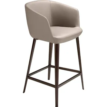 Barová židle Šedá koženková barová židle Angel Cerdá No. 4134, 65 cm