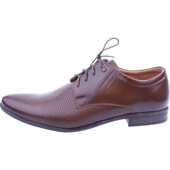 Pánské polobotky OBUV JANA ČR Pánské kožené polobotky 482 hnědé Velikost: 39