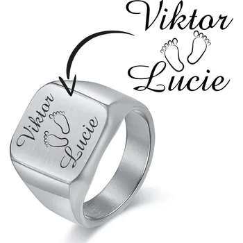 Šperk Šperky4U Personalizovaný ocelový prsten - velikost 65 - OPR305ST-65