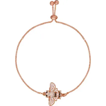 Náramek B-TOP Růžově pozlacený dámský náramek Včela