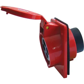 Elektrická zásuvka Tracon TICS-324 Vstavitelná průmyslová zásuvka šikmá 32A, 400V, 3P+E, 6h, IP44 (Tracon TICS-324)