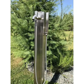 Zahradní sprcha KORY solární nerezová sprcha Max hranatá 16 litrů