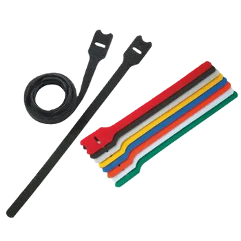 Stahovací páska HLT2I-X0 Suchý zip s očkem pro svazkování kabelů, 203x12,7mm, černý, bal. 10 kusů