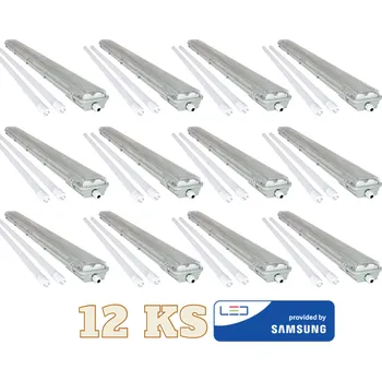 LED osvětlení V-TAC LED trubicové svítidlo 6000 lm, 2x24 W, 150 cm, IP65 - Akční balení 12 kusů Barva světla: Studená bílá