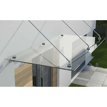 Stříška nad vchodové dveře Fisher Olymp skleněná vchodová stříška pískovaná 225x90 cm