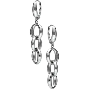 Náušnice Zlaton Náušnice bílé zlato visací ve tvaru kruhů 4cm 4.1g 000262310244