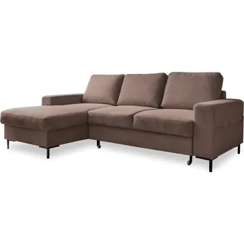 Pohovka Hnědá manšestrová rozkládací rohová pohovka (levý roh) Lofty Lilly – Miuform ID_1681300