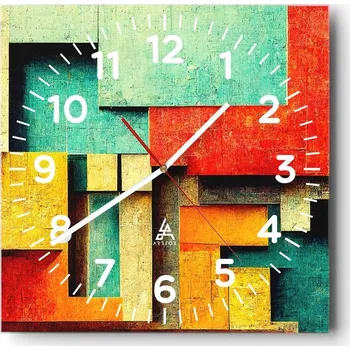 Hodiny Kuchyňské nástěnné hodiny 30x30 3D Skleněné hodiny do obýváku Moderní Tiché