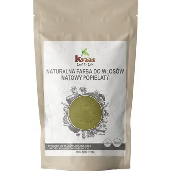 Barva na vlasy KVAAS PŘÍRODNÍ BYLINNÁ BARVA HENNA NA VLASY MATNÁ POPIELAVÁ 100g