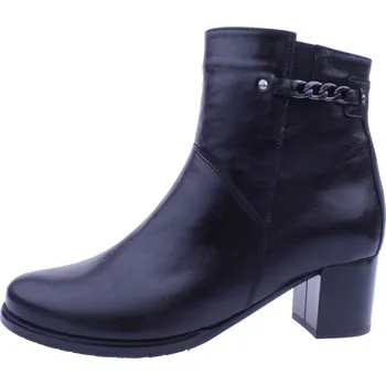 Dámské kozačky OBUV JANA ČR Boty JANA 3430 černé kožené dámské polokozačky Velikost: 37