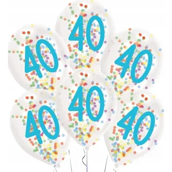 Balónek Balónky k 40. narozeninám s barevnými konfetami, latexové