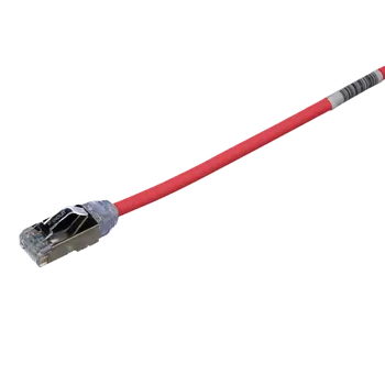 Síťový kabel STP28X8MRD Tenký stíněný propojovací kabel RJ45/RJ45, F/UTP, kat. 6A, 8m, AWG28, LSZH, červený