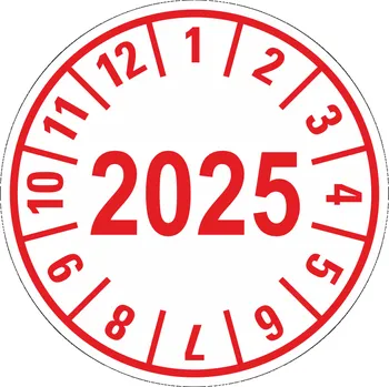 Papír Kontrolní kolečko - 2025 samolepící vinylová fólie 25 mm aršík 30 kusů