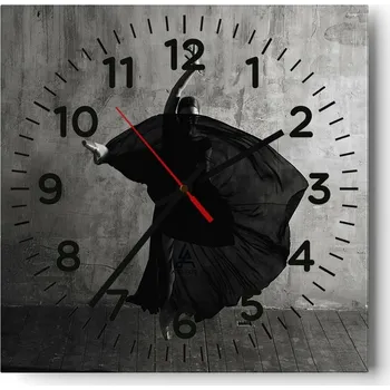 Hodiny Kuchyňské nástěnné hodiny 30x30 Baletka Skleněné hodiny do obýváku Moderní Tiché