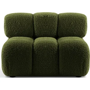 Pohovka Zelený modul pohovky z textilie bouclé (středový díl) Bellis – Micadoni Home ID_1723328