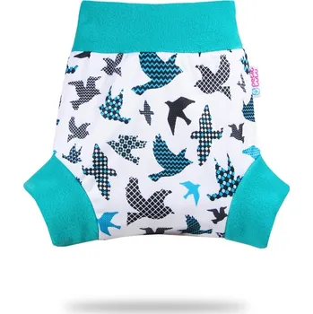 Plenkové kalhoty Tyrkysoví ptáčci - pull-up svrchní kalhotky - XL