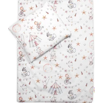Prostěradlo Sada do kočárku bavlněná, Cirkus Baby Nellys, bílá/béžová