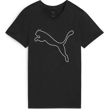 Dámské tričko Dámské tričko Puma W TAD ESSENTIAL HEATHER LOGO TEE XS Černá, Bílá