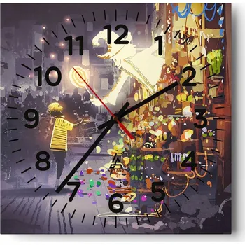 Hodiny Nástěnné hodiny do obýváku 40x40 Abstrakce Tiché hodiny Skleněné hodiny Bez hlučnosti