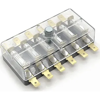 Autopojistky Pojistková skříňka na 6 válcových pojistek - ploché kontakty