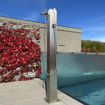 Zahradní sprcha KORY solární nerezová sprcha mini hranatá 11 litrů