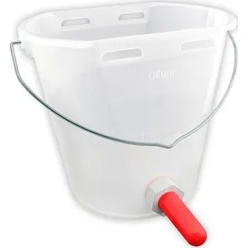 krmítko pro hospodářská zvířata Kbelík pro telata GEWA s dudlíkem 8 l transparentní, bez držáku