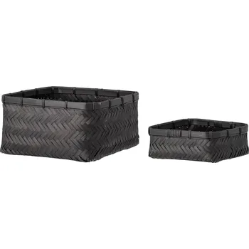Piknikový koš Bloomingville Bambusový úložný koš Donia Black – set 2 ks