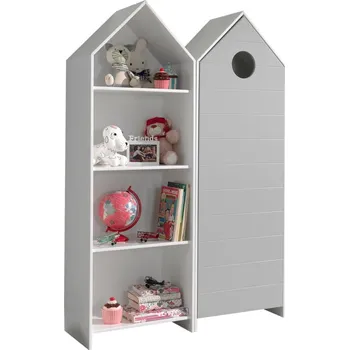 Šatní skříň Bílo-světle šedá otevřená dětská šatní skříň 115x171,5 cm CASAMI – Vipack ID_1637766