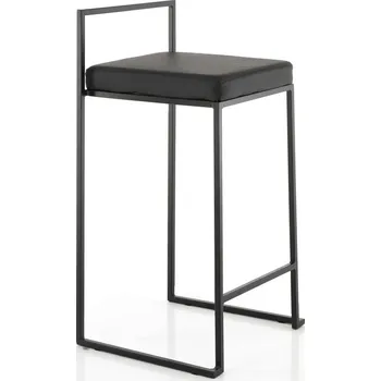 Barová židle Černá barová židle z imitace kůže (výška sedáku 65 cm) Dodo – Tomasucci ID_1609110