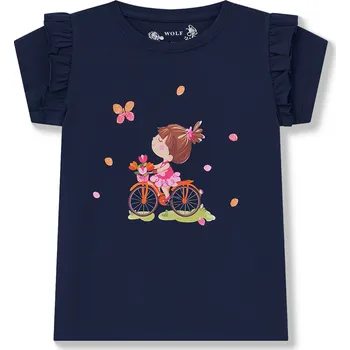 Dívčí tričko Dívčí tričko - Wolf S2510A, tmavě modrá Barva: Modrá tmavě, Velikost: 128
