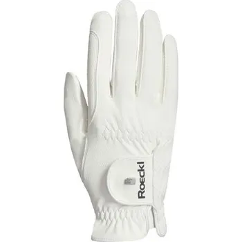 Jezdecké rukavice Rukavice Roeckl Roeck-Grip PRO, bílé - vel. 8,5