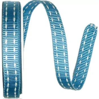 Stuha Stuha rypsová BUSTER Blue Stitch prošívaná modrá 15mm x 2m (10,-Kč/m) (Stuha světle modrá, rypsová, oboustranná, prošívaná)