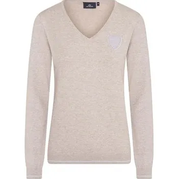 Jezdecká mikina Dámský svetr HV Polo Mounted - krémový, vel. S