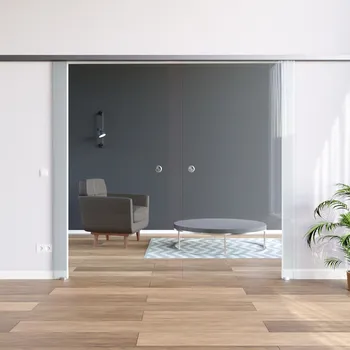 Interiérové dveře Amod Padova skleněné posuvné dveře dvoukřídlé 2x 77,5 cm