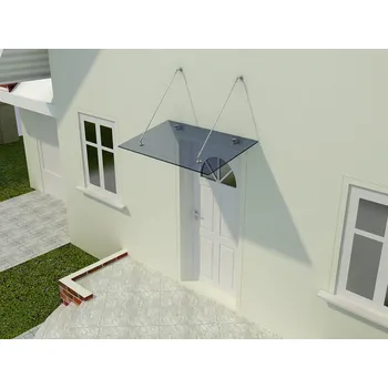 Stříška nad vchodové dveře Fisher Olymp skleněná vchodová stříška šedá 175x90 cm